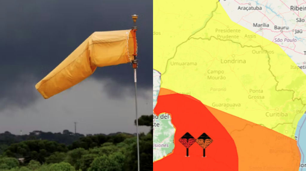 Alertas temporais no Paraná: Inmet emite avisos de grande perigo