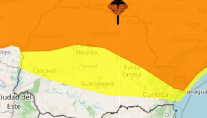 Alertas de tempestade no Paraná: mais de 300 cidades sob risco de ventos fortes e granizo